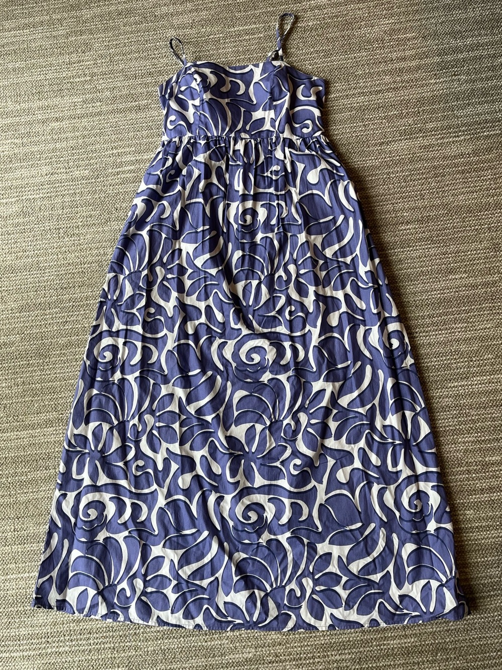 Blue and White Floral Maxi Dress